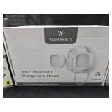 Wasserman Flood light and Charger 2 -2 pk of anti theft mounts - wireless chime (Google Nest)