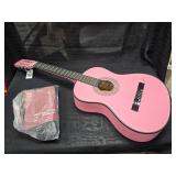 Kids Acoustic Guitar Beginner Starter Kit w/ Carrying Case - 30in (Pink) Damaged See Pic