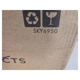 6ft Pre-Lit Partially Flocked Pencil Christmas Tree w/ Pine Cones, Metal Stand