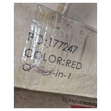 3-Tier Solar Patio Umbrella w/ LED Lights, Tilt Adjustment, Crank - 10ft (Red)