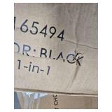 3-Tier Solar Patio Umbrella w/ LED Lights, Tilt Adjustment, Crank - 10ft (Black)