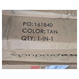 Solar LED Lighted Patio Umbrella w/ Tilt Adjustment, UV-Resistant - 10ft (Tan)