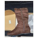 New Tall Boots Brown with Buckles inside zipper size 7.5