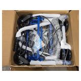 Garvee 2-in-1 Rollator Walker & Transport Wheelchair | 300lbs Capacity | Adjustable Height Mobility Aid for Seniors with Padded Seat & Foldable Footrest, Blue