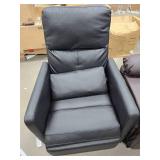 Garvee Power Recliner Chair, Adjustable Electric Recliner Ergonomic Overstuffed PU Leather Single Sofa, Tall Back, Padded Seat, 2 Side Pockets and USB Port, Home Theater Seating for Living Room, Black