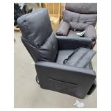 Garvee Power Recliner Chair, Adjustable Electric Recliner Ergonomic Overstuffed PU Leather Single Sofa, Tall Back, Padded Seat, 2 Side Pockets and USB Port, Home Theater Seating for Living Room, Black