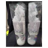 3 White Small Christmas Trees - Ornaments