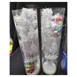 3 White Small Christmas Trees - Ornaments