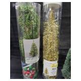 6 Small Christmas Trees for Village or home decor