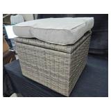 Wicker Storage Bench with Cushion