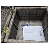 Wicker Storage Bench with Cushion