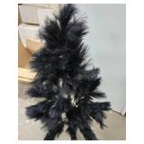 4.5ft Artificial Black Christmas Tree, Unlit Pine Design w/Easy Assembly (Black)