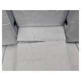 Linen Upholstered Convertible Sofa Bed Futon w/ 2 Cupholders (Light Blue)