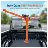 Garvee 1100 lb Electric Pickup Truck Crane with Electric Winch 3500 lb 12V, Folding Truck-Mounted Crane, Painted Steel Pickup Truck Jib Cranes Hoist 360° Swivel for Lifting Goods in Construction Fact