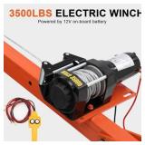 Garvee 1100 lb Electric Pickup Truck Crane with Electric Winch 3500 lb 12V, Folding Truck-Mounted Crane, Painted Steel Pickup Truck Jib Cranes Hoist 360° Swivel for Lifting Goods in Construction Fact