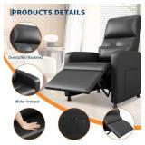 Garvee Power Recliner Chair with Massage and Heat, Adjustable Electric Recliner Ergonomic Overstuffed PU Leather Single Sofa, 2 Side Pockets and USB Port, Home Theater Seating for Living Room