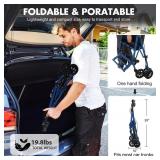 Garvee 2-in-1 Rollator Walker & Transport Wheelchair | 300lbs Capacity | Adjustable Height Mobility Aid for Seniors with Padded Seat & Foldable Footrest, Blue