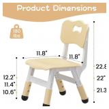 Garvee Kids Chair, 3 Level Height Adjustable Kid Chair, Plastic Toddler Chairs for Children Boys Girls Age 2-6, Suitable for Home Family Classroom Nursery Indoor Use (2 Pack, Natural)