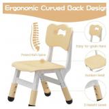 Garvee Kids Chair, 3 Level Height Adjustable Kid Chair, Plastic Toddler Chairs for Children Boys Girls Age 2-6, Suitable for Home Family Classroom Nursery Indoor Use (2 Pack, Natural)
