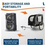 Garvee Dog Bike Trailer, Dog Trailer for Bicycle E-bike, Cargo Cycle Trailers with Coupler, Quick-Release Wheels, Supports up to 88LBS, Easy Folding Bike Carrier for Small/Medium Pets, Grey