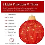 3-Piece Hanging Pop-Up Ornaments Outdoor Christmas Decor, LED Lights (Red)