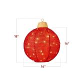 3-Piece Hanging Pop-Up Ornaments Outdoor Christmas Decor, LED Lights (Red)