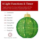 3-Piece Hanging Pop-Up Ornaments Outdoor Christmas Decor, LED Lights (Green)