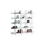 11.81 in. W x 70.87 in. H x 70.87 in. 5 Tier Metal Frame Bookcase Home Office Open MDF Board Bookshelf