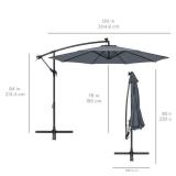 Solar LED Offset Hanging Patio Umbrella w/ Crank Tilt Adjustment - 10ft (Slate)