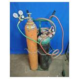 Portable Torch Kit with Oxygen and Acetylene Tanks. Torch Welding and Cutting Set