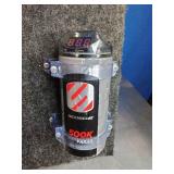 PowerBass PS-10 car subwoofers in a custom enclosure. with a  Scosche PSC.5 500K Micro Farad Digital Power Capacitor for car audio systems.