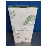  Pearl Candle Warmer Lamp with a gold-tone arch and a glass shade with a dimpled or bubble texture.