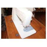 Singer Sewing Machine with Mid-Century Wooden Cabinet Table