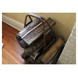 Firewood Set with Wicker Log Holder and Canvas Carrying Mat