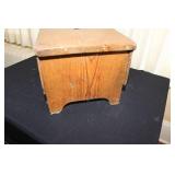 Antique Copper Cauldron, Wooden Candle Holder, and Primitive Wooden Stool Set