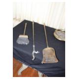 Vintage Brass Fireplace Tool Set with Stand