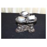 Set of 3 Rustic Candle Holders with Candles