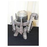 Set of 3 Rustic Candle Holders with Candles