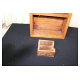 Tall Wooden Wall Shelf with Small Storage Box