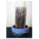 Ceramic Bowls and Candle Holders Collection with Candles and Sea Shells