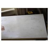 Antique-Style Painted Table and Brass Floor Lamp Set