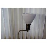 Set of 2 Adjustable Floor Lamps and Vintage Wooden Side Table