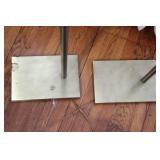 Set of 2 Adjustable Floor Lamps and Vintage Wooden Side Table