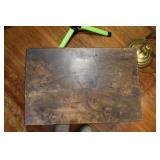 Set of 2 Adjustable Floor Lamps and Vintage Wooden Side Table