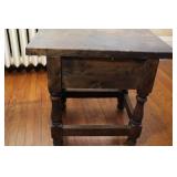 Set of 2 Adjustable Floor Lamps and Vintage Wooden Side Table