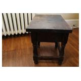 Set of 2 Adjustable Floor Lamps and Vintage Wooden Side Table