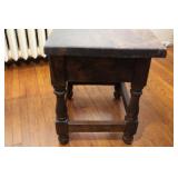 Set of 2 Adjustable Floor Lamps and Vintage Wooden Side Table