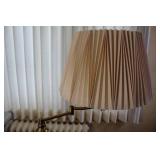 Set of 2 Adjustable Floor Lamps and Vintage Wooden Side Table