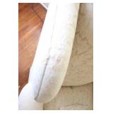 Pair of Upholstered Wingback Chairs with Matching Ottomans