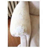 Pair of Upholstered Wingback Chairs with Matching Ottomans